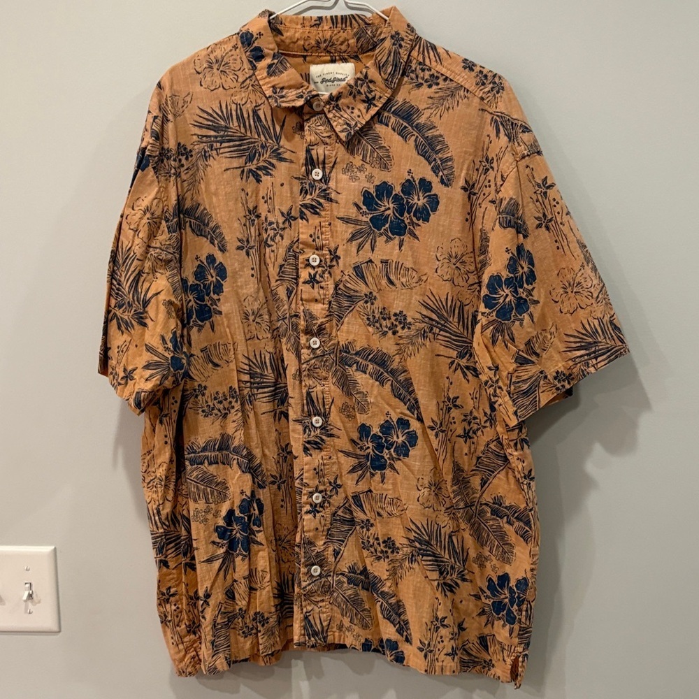 Best for 2x RedHead Men's Tropical Print Shirt - Brown and Blue